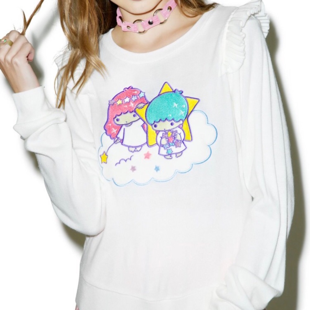 JapanLa dreamy twin star ruffled sweater